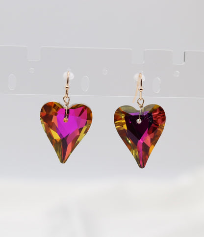 Pink Heart Shaped Glass Stone