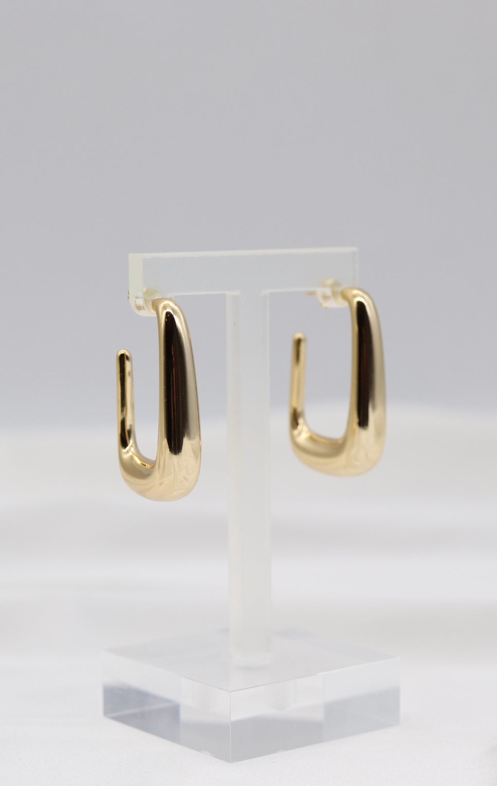 Modern Gold Sculpted Hoop Earrings
