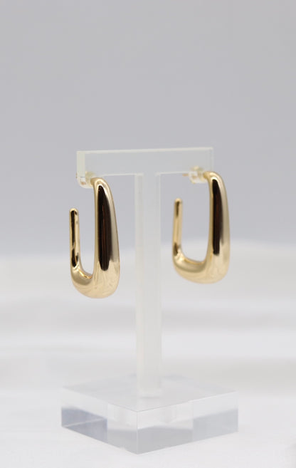 Modern Gold Sculpted Hoop Earrings