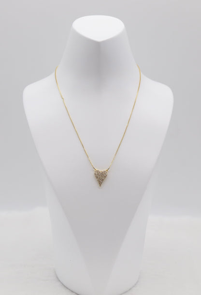 Gold Heart Pendant Necklace – Pave Crystal Design