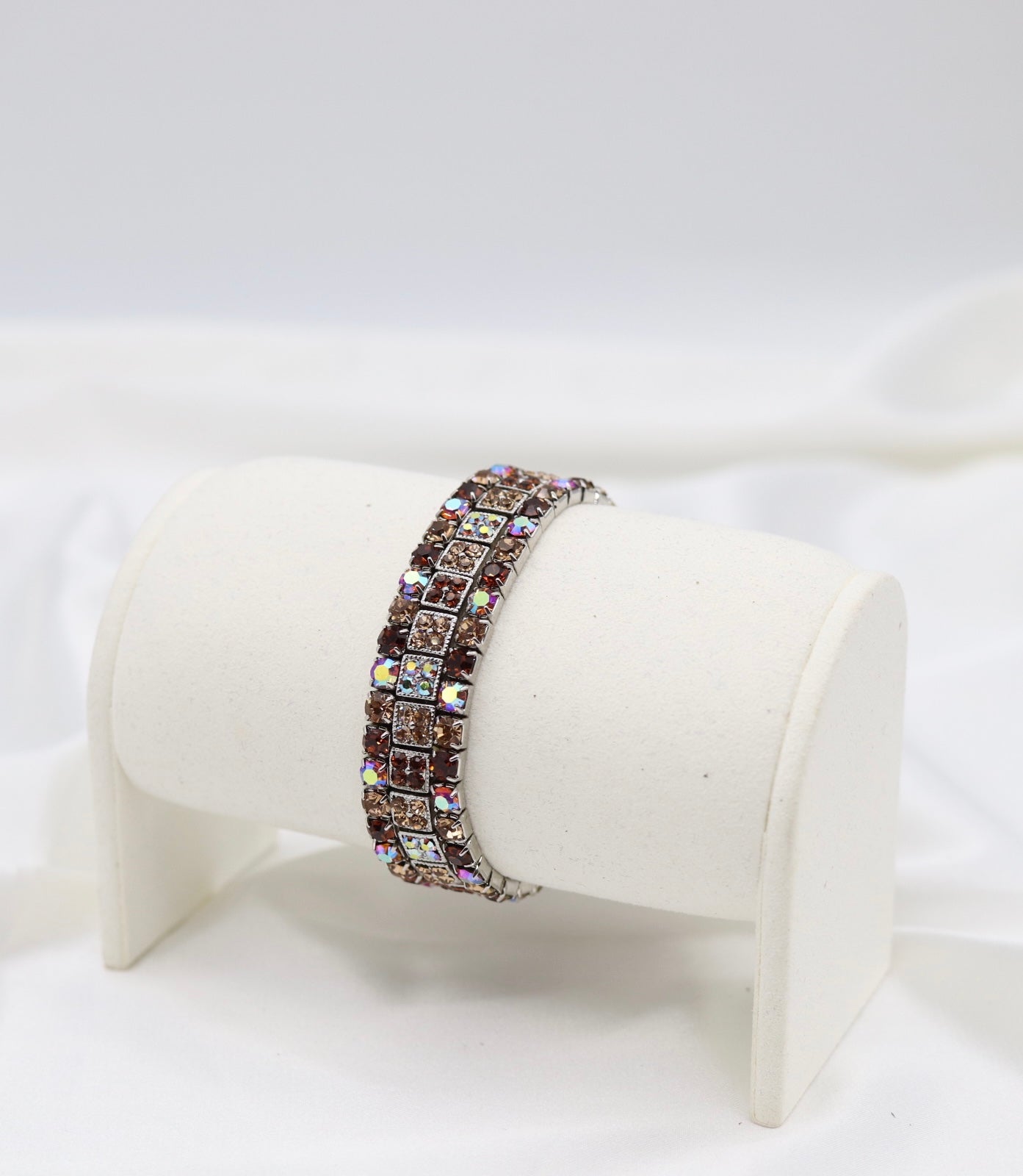 Amethyst Mosaic Square-Set Crystal Bracelet