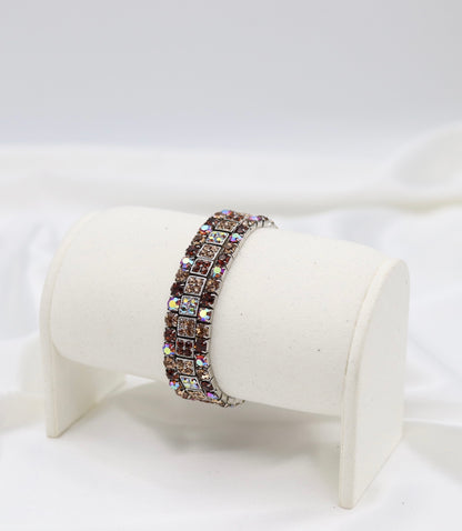 Amethyst Mosaic Square-Set Crystal Bracelet