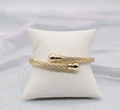 Gold Rope Cuff Bracelet