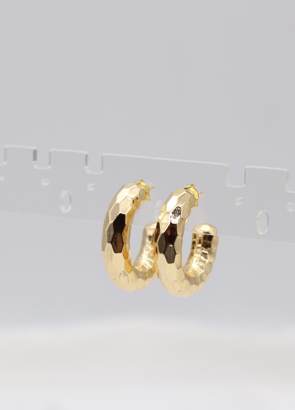 Hammered Gold Petite Hoop Earrings