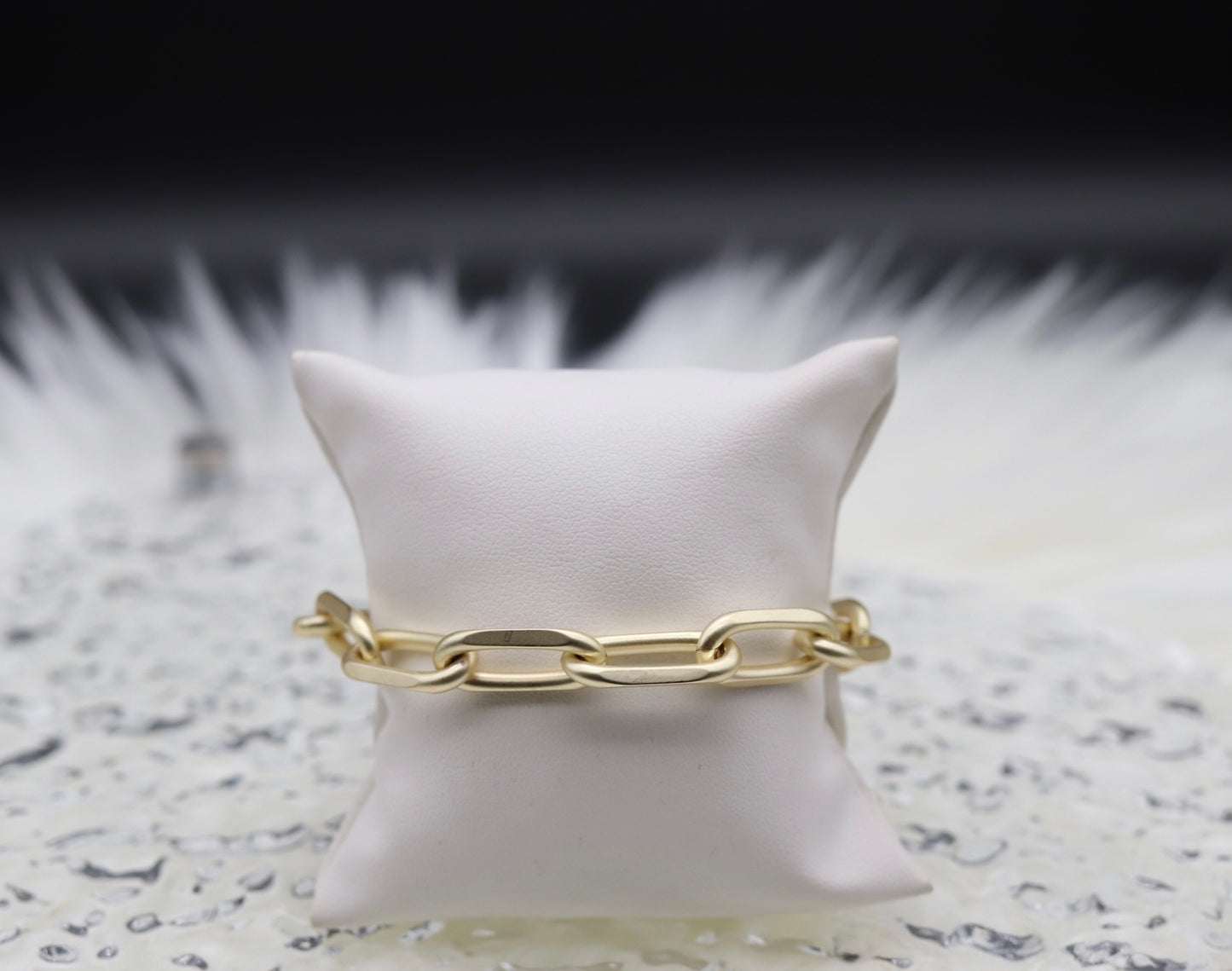 Gold Matte Link Chain Bracelet