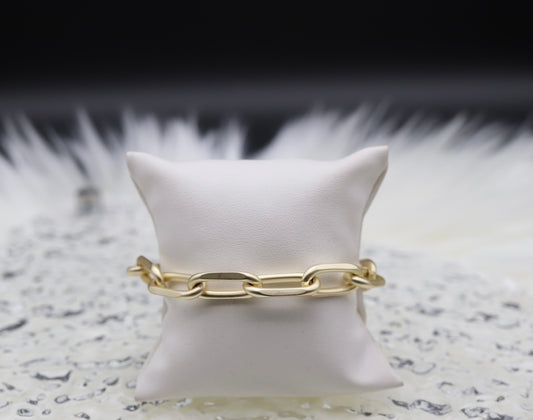 Gold Matte Link Chain Bracelet