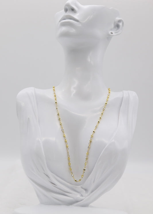 Delicate Gold Beaded Chain Necklace