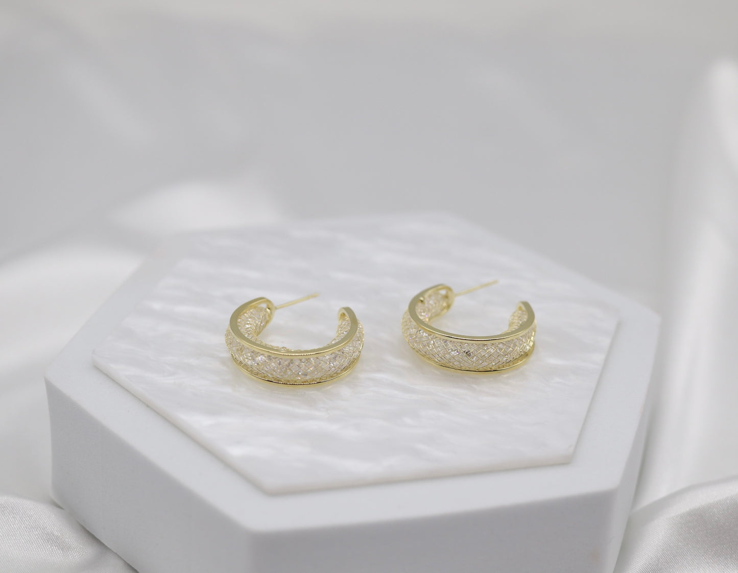 Textured Gold Hoop Earrings
