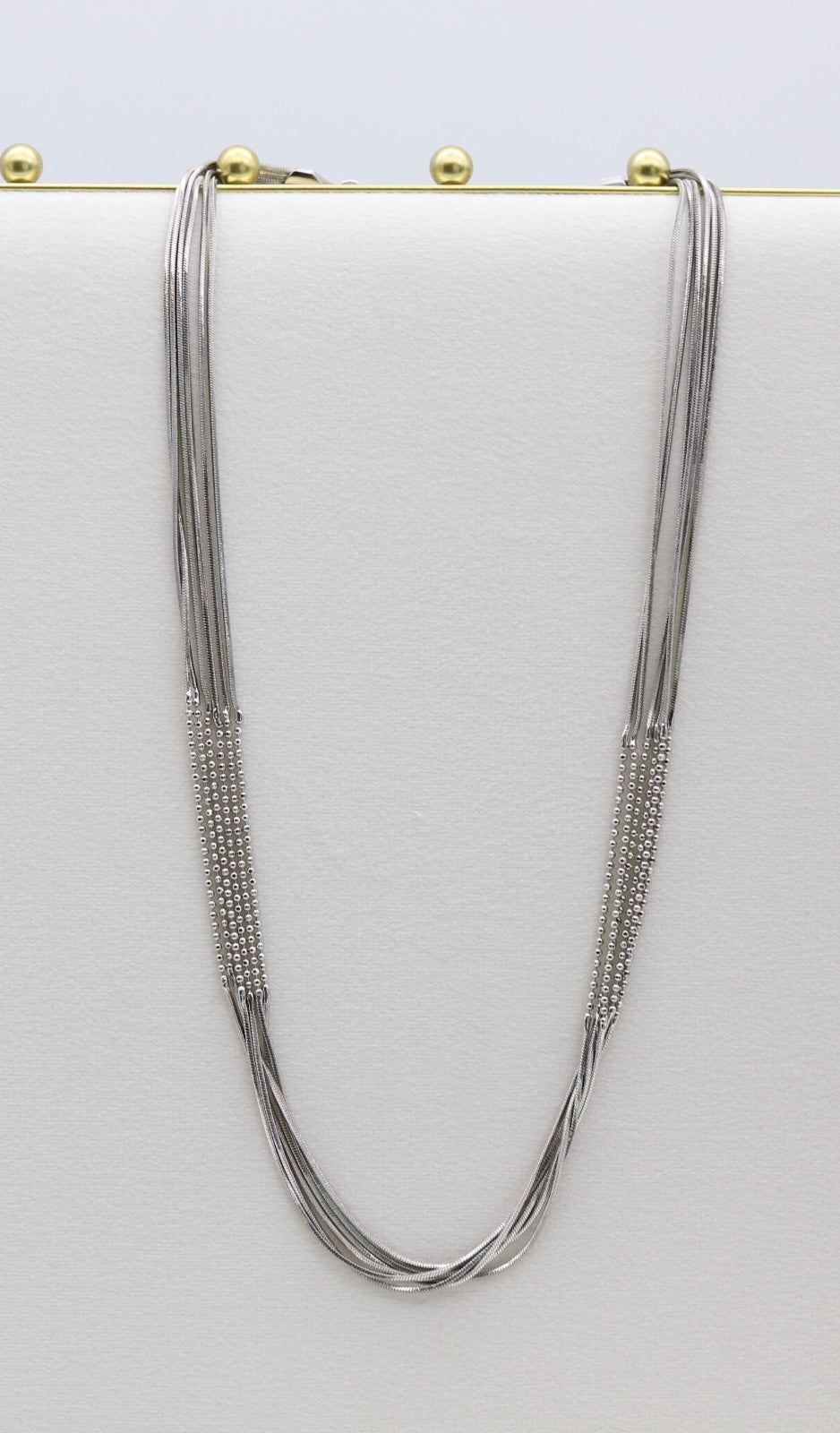 Silver-Tone Multi-Strand Snake Chain Statement Necklace