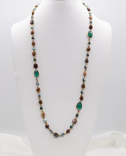 Emerald Glow Beaded Necklace