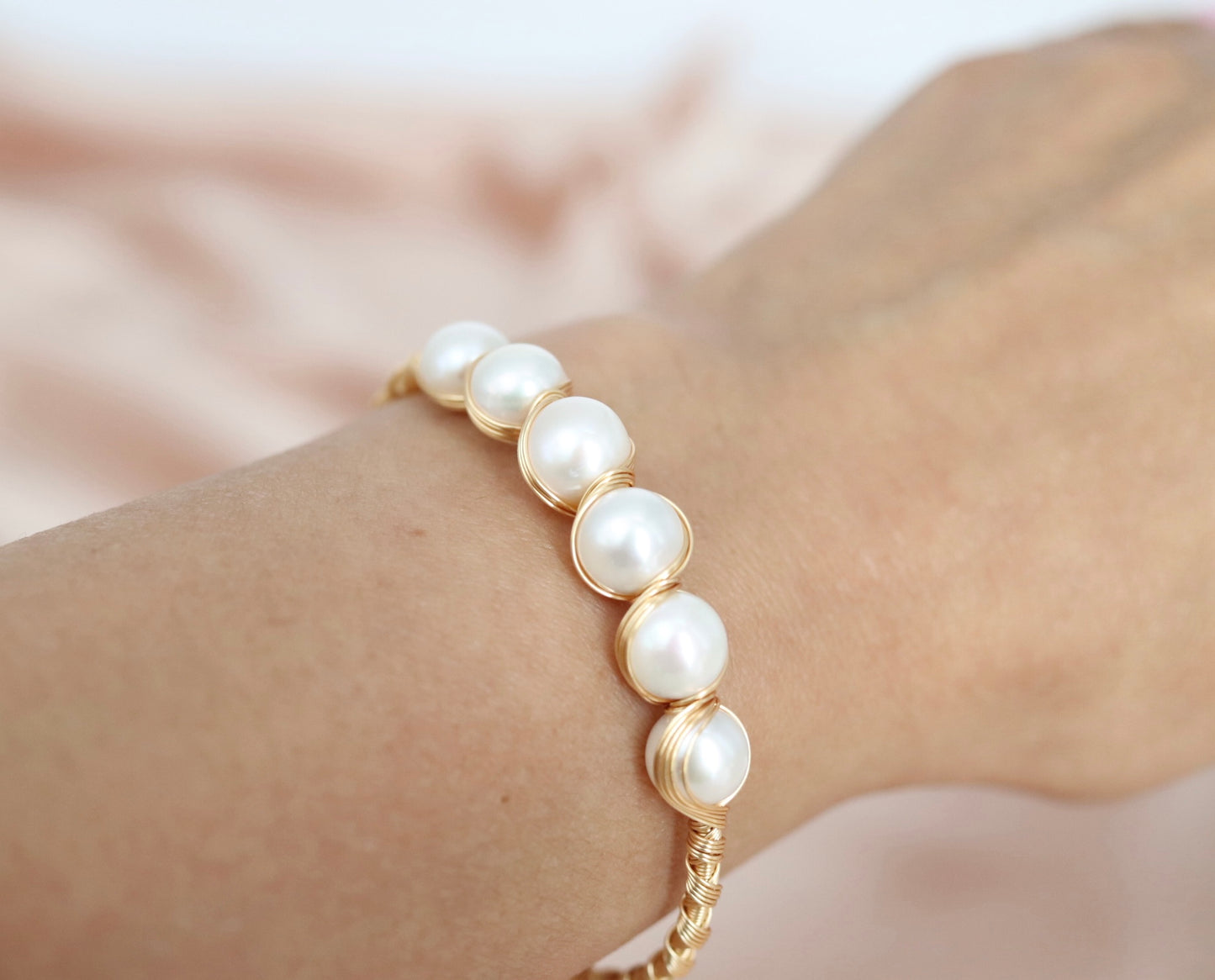 Five Fresh Water Pearls with Gold Filled Wiring