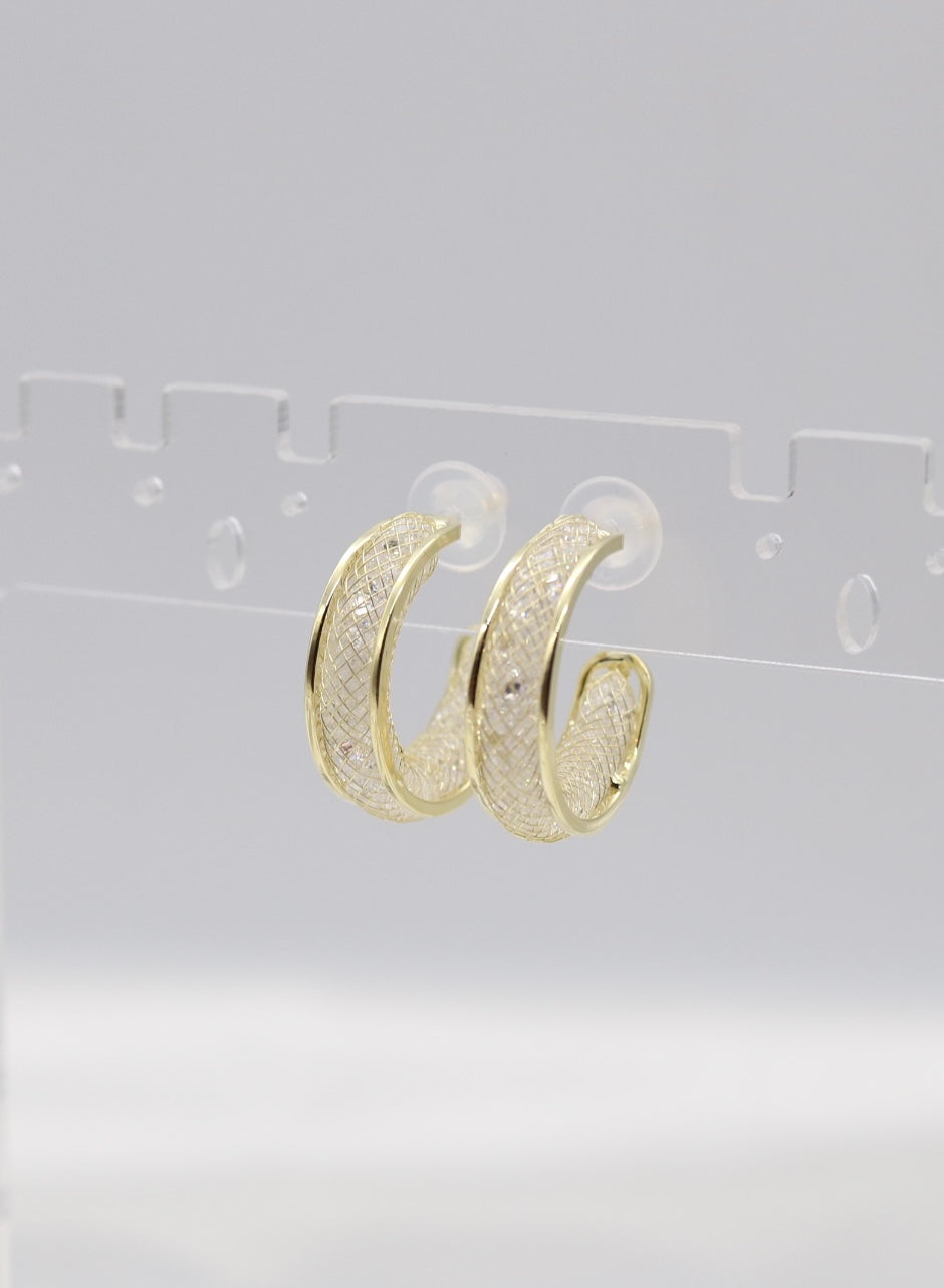Textured Gold Hoop Earrings