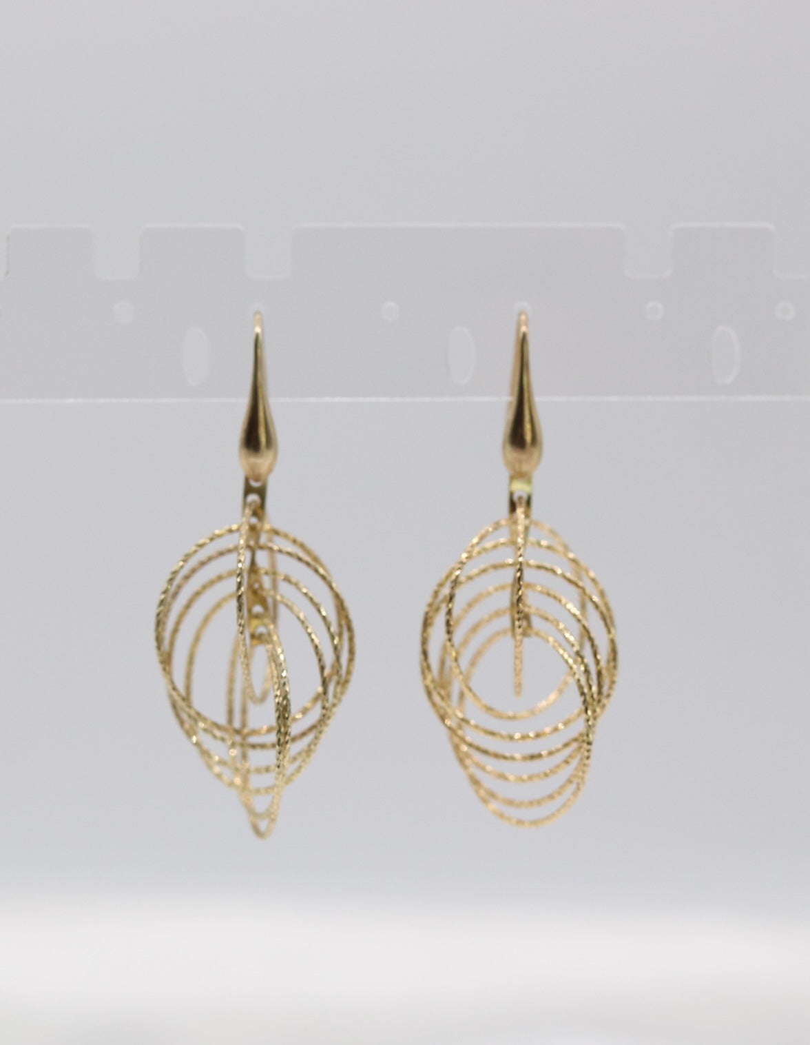 Italian Style Twisted Layered Gold Drop Earrings