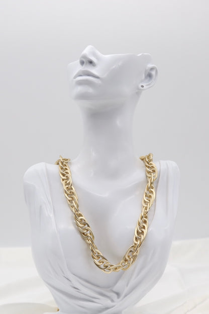 Matte Gold Chunky Link Chain Necklace