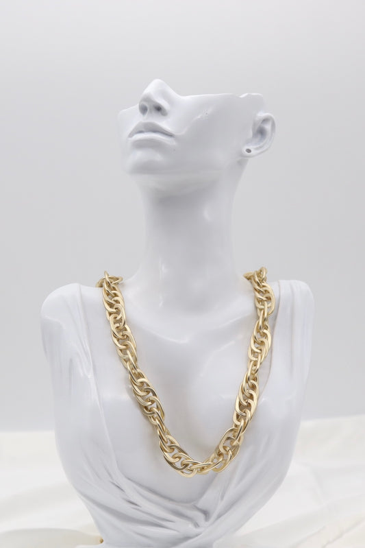 Matte Gold Chunky Link Chain Necklace