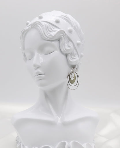 Italian Style Triple Hoop Teardrop Silver Statement Earrings
(Sterling Earrings)