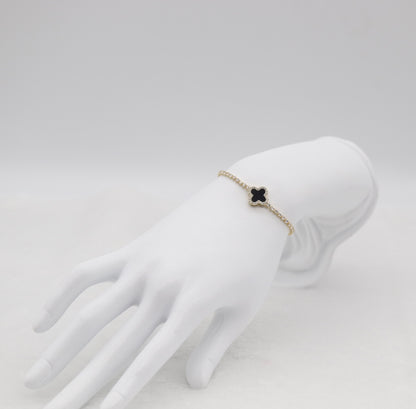 Black Clover Adjustable CZ Tennis Bracelet