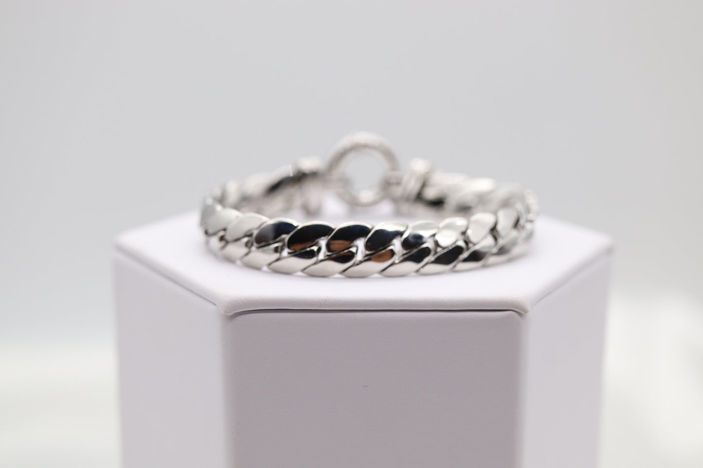 Silver Cubin Link Bracelet