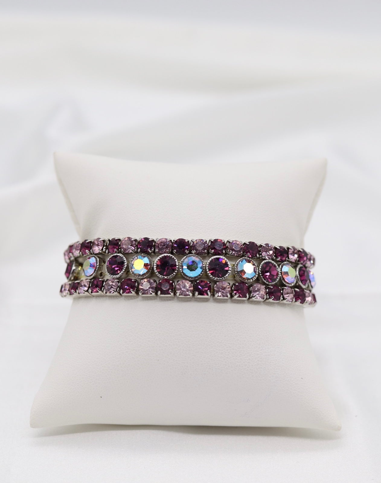 Purple Aurora Crystal Round-Cut Bracelet