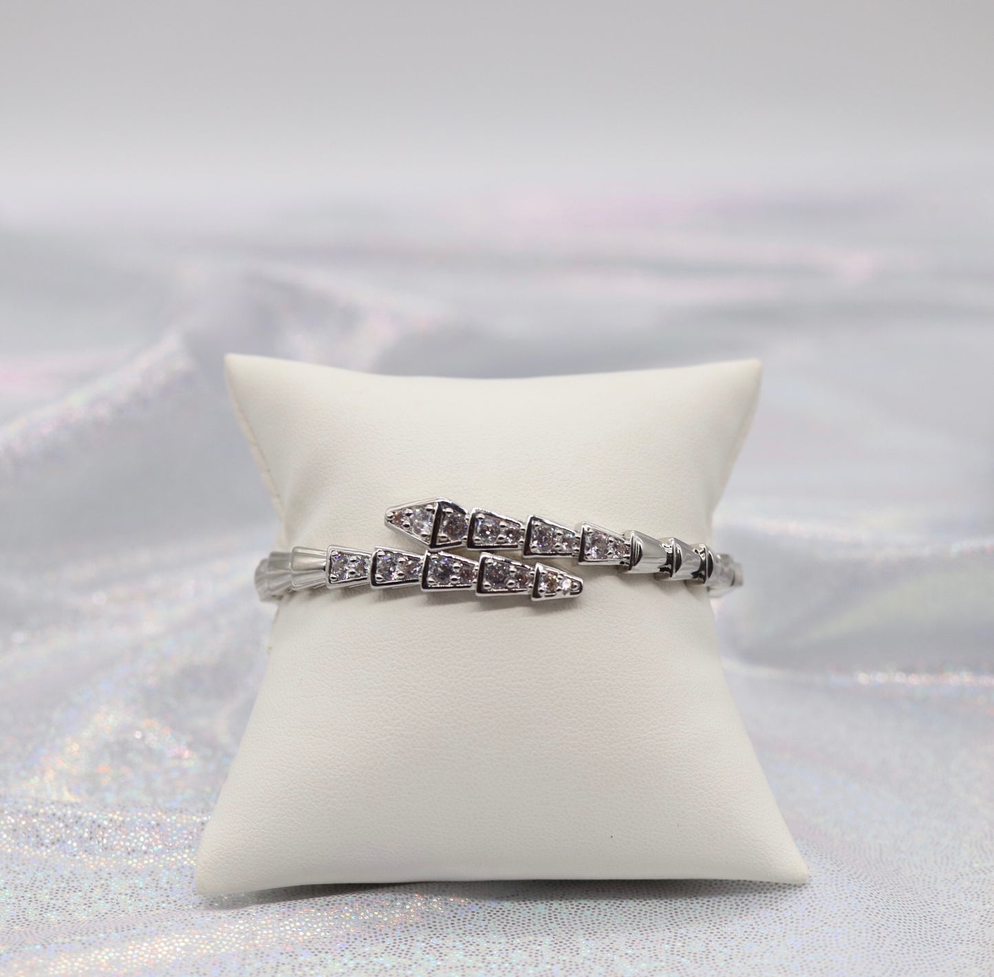 CZ Cuff Silver Bracelet