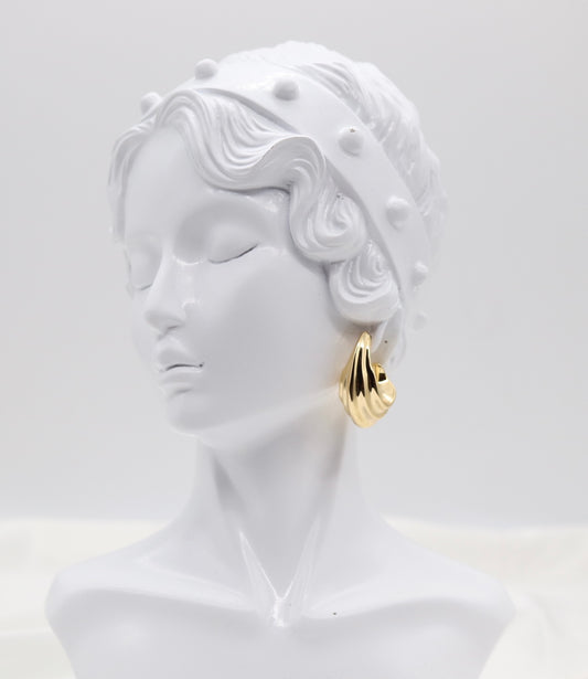 Golden Wave Huggie Hoops