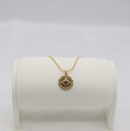 Gold Compass Star Necklace – Dainty North Star Pendant