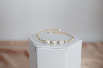 Three Fresh Water Pearls with Gold Filled Wiring