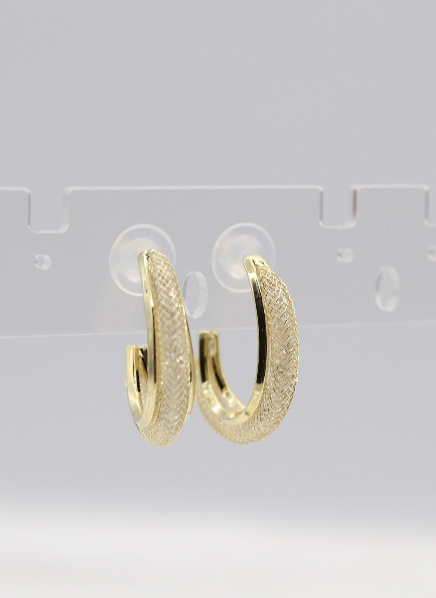 Classic Textured Gold Huggie Earrings
