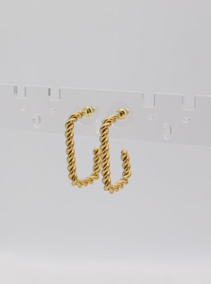 Twisted Rope Square Hoop Earrings