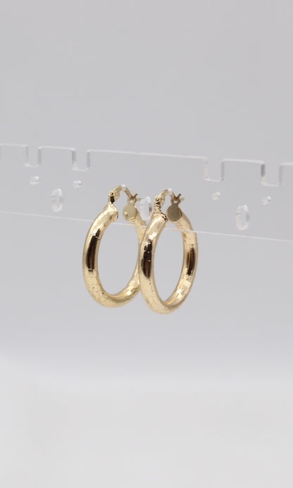 Textured Gold Hoop Earrings