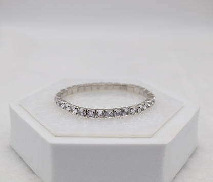Silver CZ Stretch Tennis Bracelet