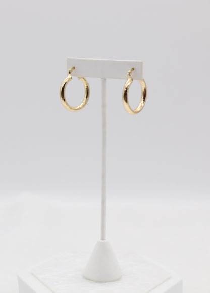 Textured Gold Hoop Earrings