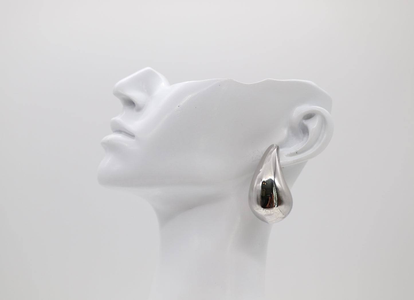 Chunky Silver Teardrop Earrings