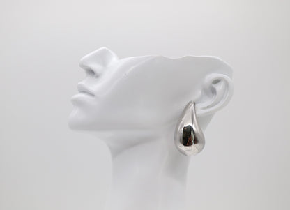 Chunky Silver Teardrop Earrings