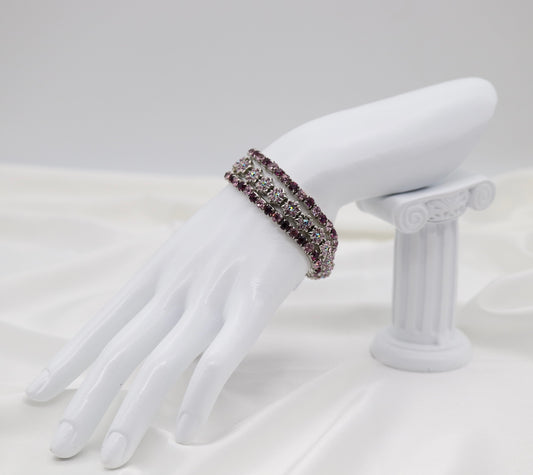 Purple Aurora Crystal Flower Bracelet