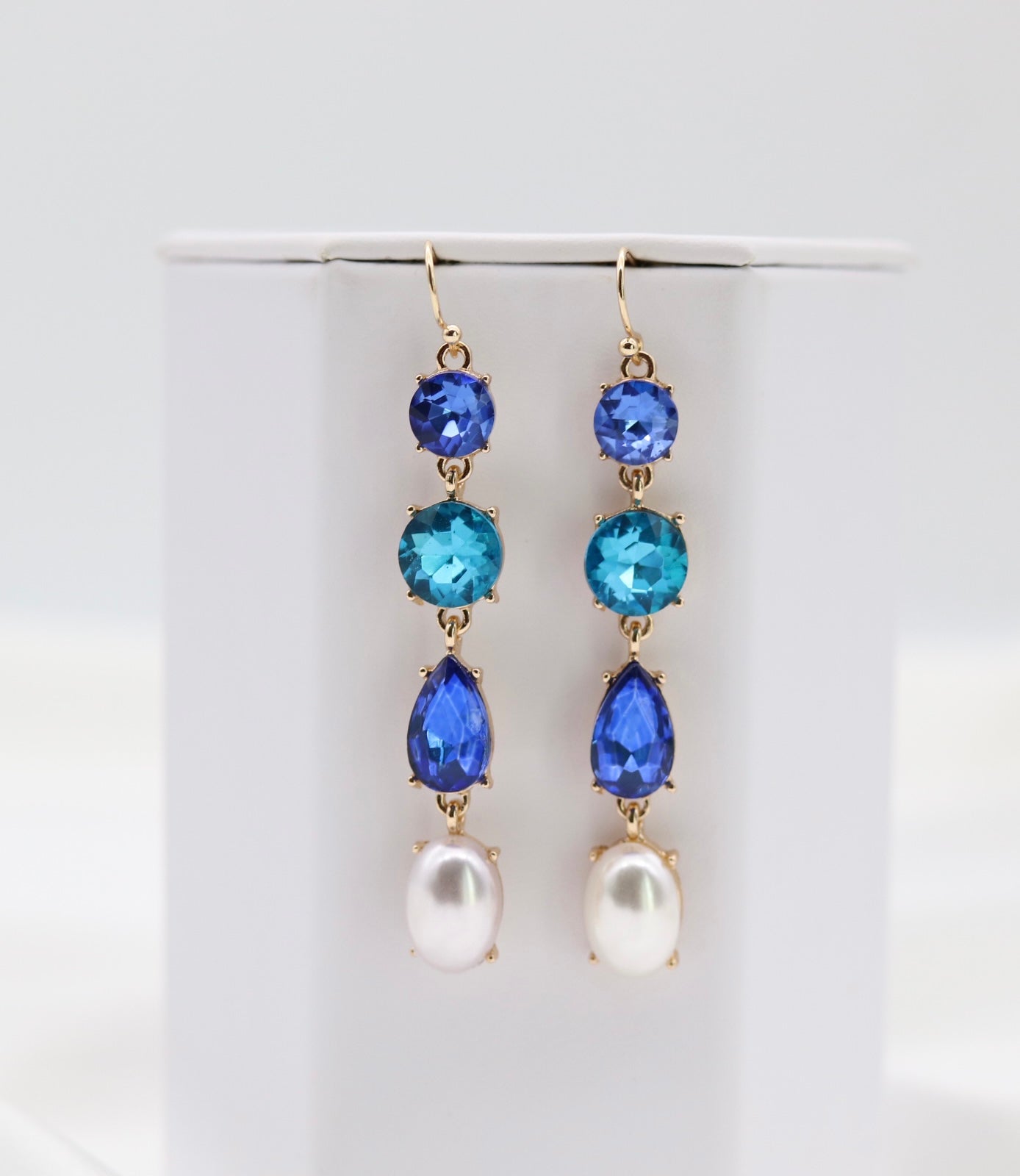 Blue Glass Stone Danging Earring