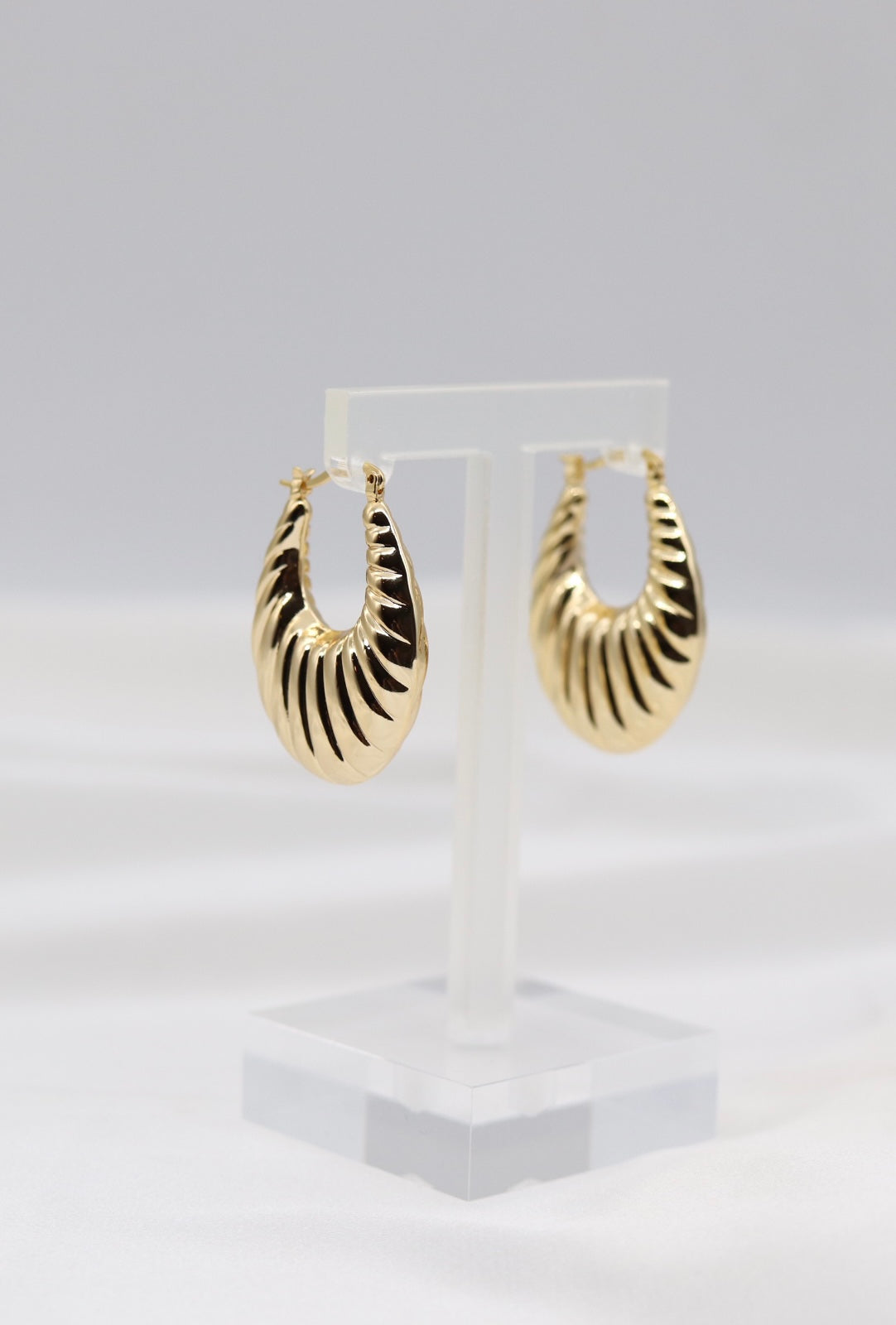 Golden Swirl Statement Hoop Earrings