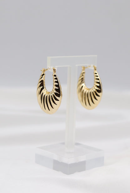 Golden Swirl Statement Hoop Earrings