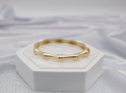 Matte Gold Bamboo Bangle Bracelet