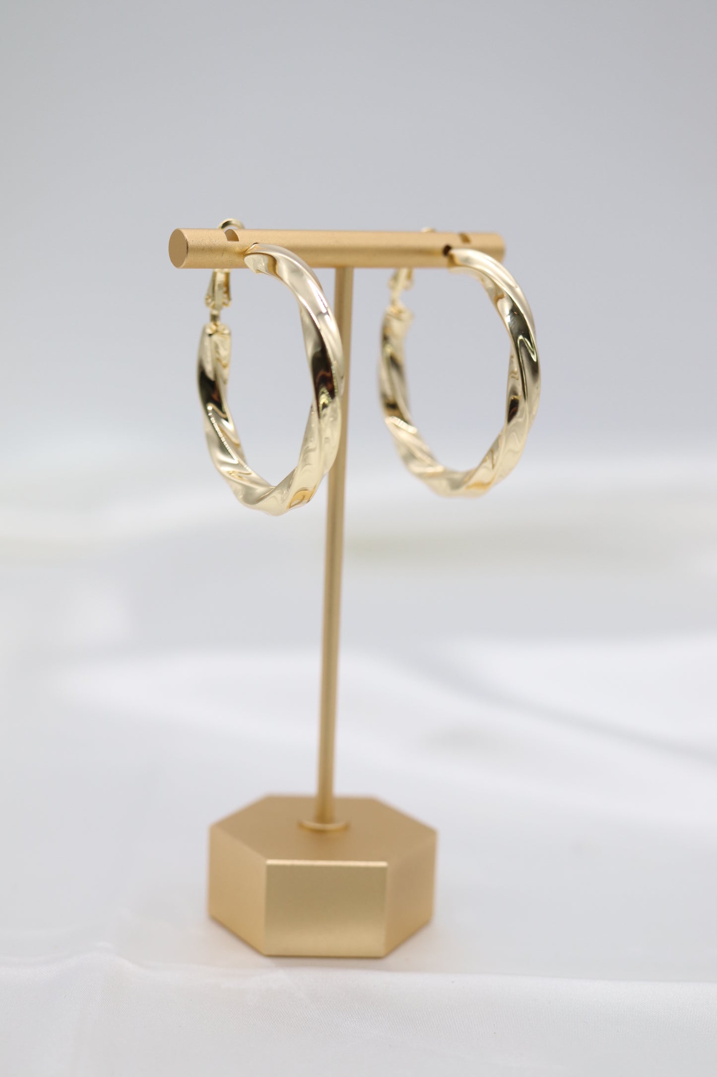 Twisted Gold Hoop Earrings