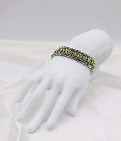 Green Crystal Flower Bracelet