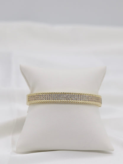 Gold Pavé Crystal Bangle Bracelet