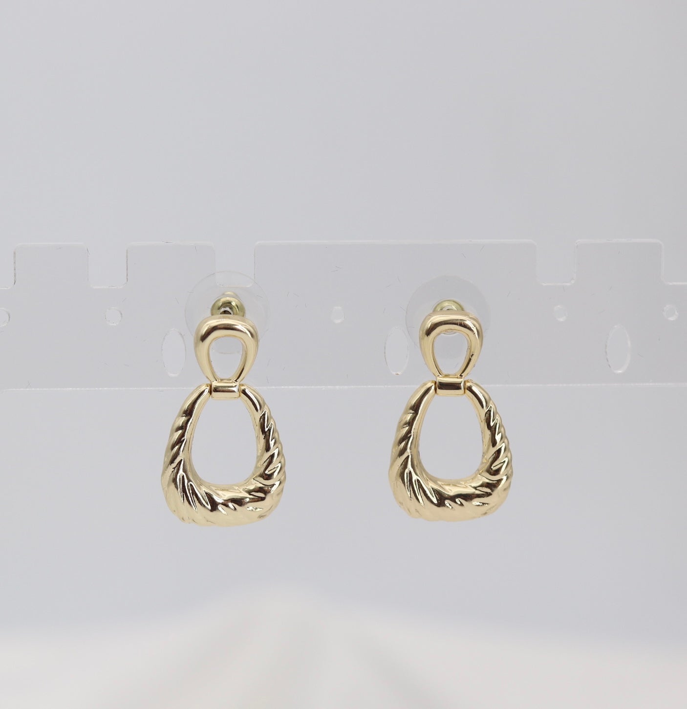 Twisted Teardrop Gold Drop Earrings – Textured Statement Dangles