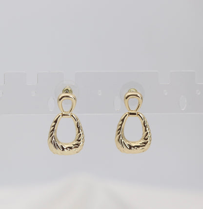 Twisted Teardrop Gold Drop Earrings – Textured Statement Dangles