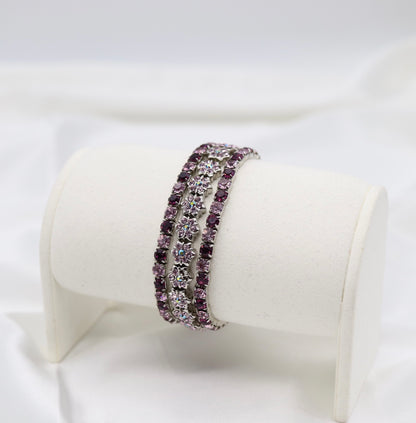 Purple Aurora Crystal Flower Bracelet