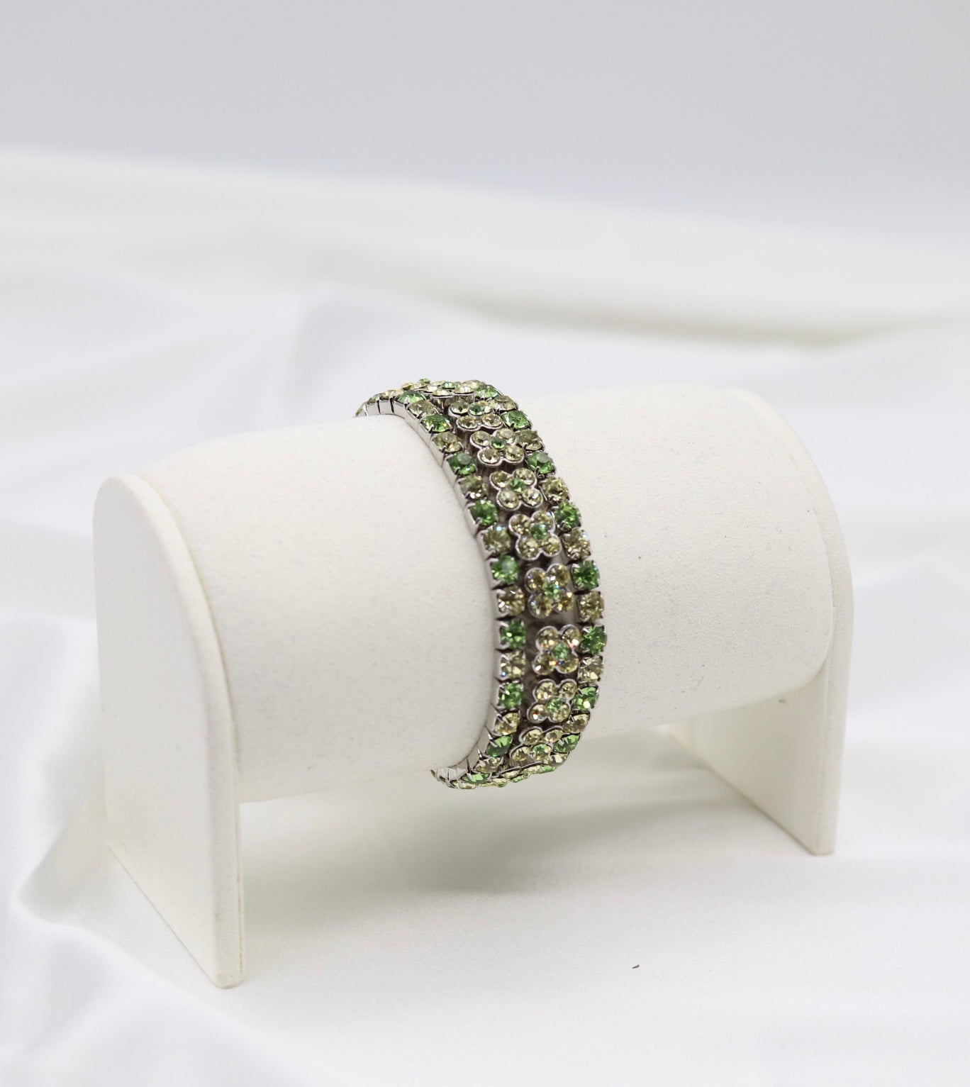 Green Crystal Flower Bracelet