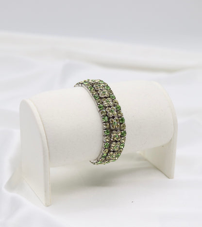 Green Crystal Flower Bracelet