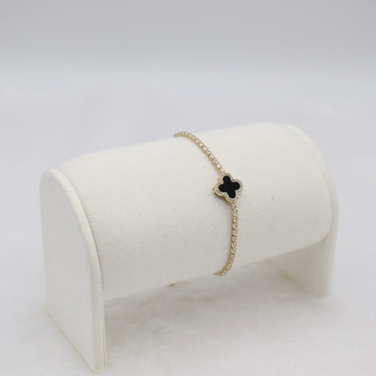 Black Clover Adjustable CZ Tennis Bracelet