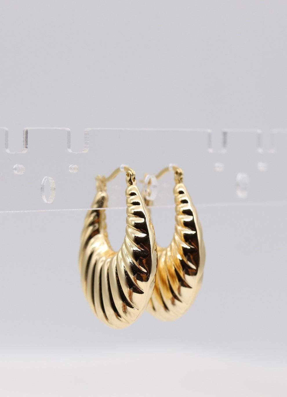 Golden Swirl Statement Hoop Earrings
