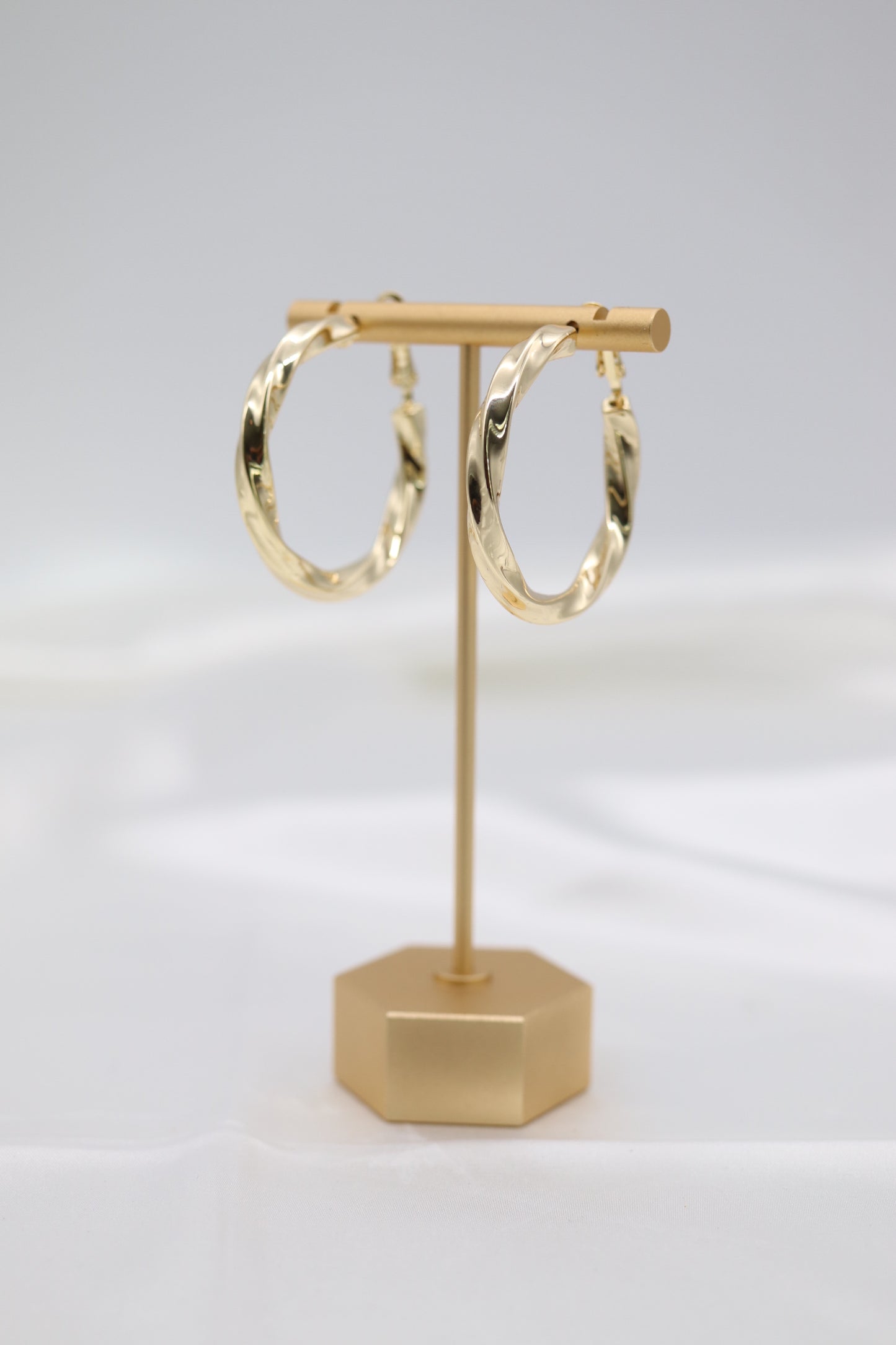 Twisted Gold Hoop Earrings